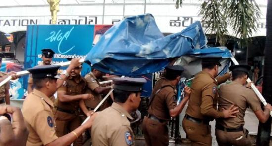 Salley Support Protest Tent in Colombo Removed